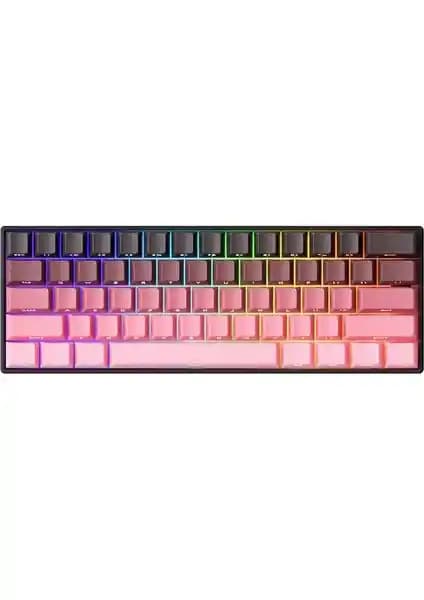 Akko MONSGEEK FUN60 Max Shine-Through Siyah-Pembe Gradient Mekanik Gaming Klavye