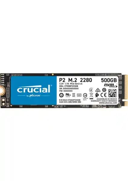Crucial P2 500GB NVMe PCIe M.2 SSD ile Hız ve Güvenilirlikte Yeni Dönem
