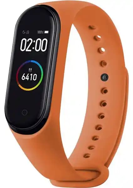 Furenfa Xiaomi Mi Band 3 ve 4 Uyumlu Silikon Kordon Turuncu Renkli Dayanıklı