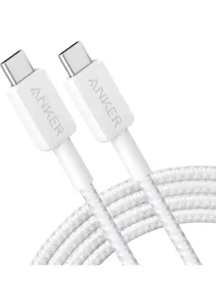 Anker 322 PowerLine USB-C to USB-C Örgülü Kablo Günlük Kullanım ve Dayanıklılık İçin Optimize Edilmiştir