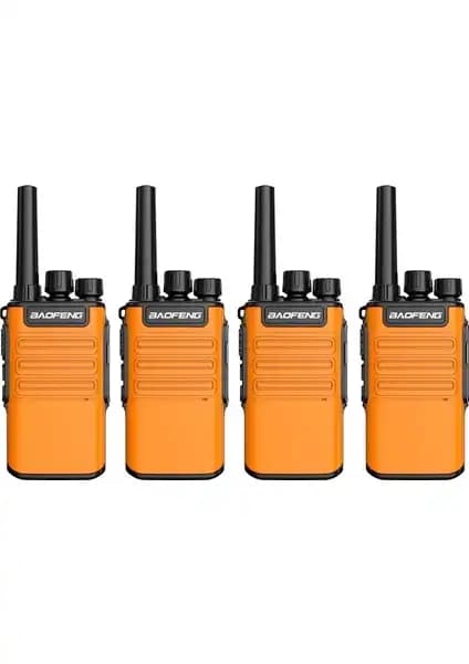 Baofeng 4'lü Turuncu PMR Telsiz Seti Güçlü ve Dayanıklı İletişim Çözümü