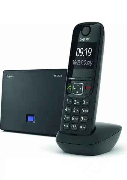 Gigaset AS690 IP Siyah Dect Kablosuz Telefon Modern Tasarım ve Güvenilirlik