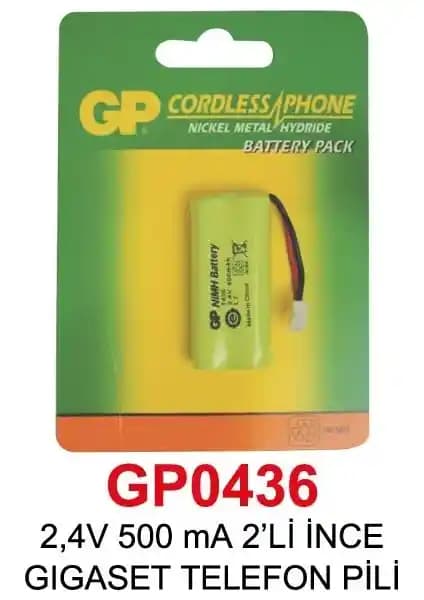 GP 2,4V 500 mA İnce Gigaset Telefon Pili Çift Paketi Günlük Kullanım İçin Uygun