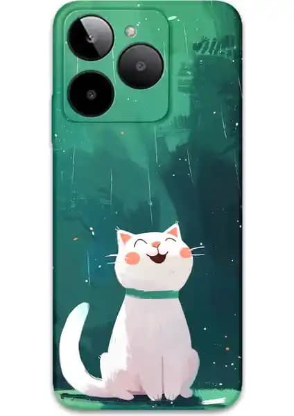 Kedi Desenli Gramaphone GM Era 30 Uyumlu Telefon Kılıfı ve Ekran Koruyucu Seti