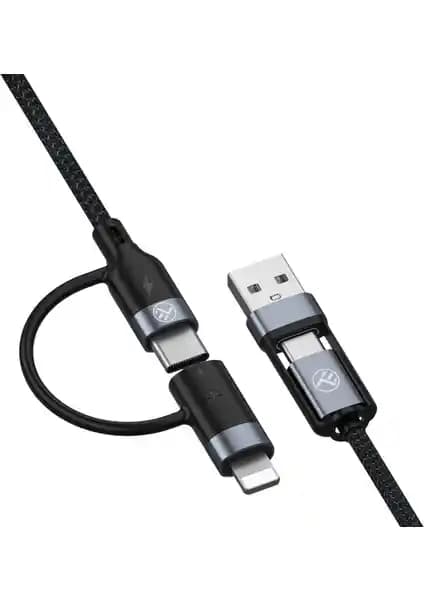 Lucatech Çok Fonksiyonlu 120W Hızlı Şarj Kablosu Çoklu Uyum ve Dayanıklılık Sağlar