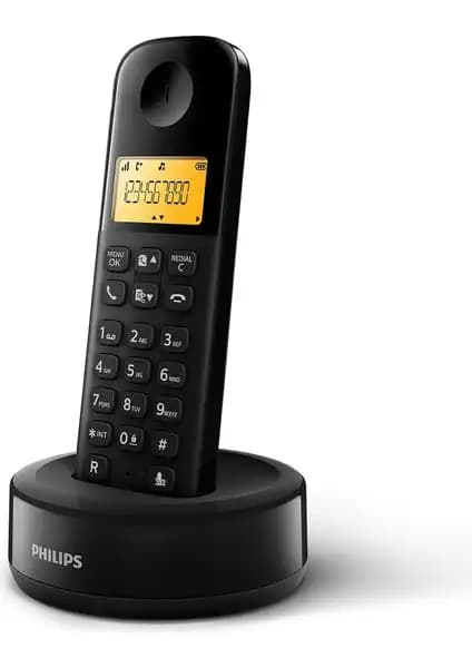 Philips D1601B Siyah Dect Telefonu Çevre Dostu Enerji Tasarrufu Özellikleriyle