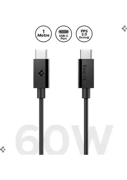 Spigen USB-C to USB-C 1 Metre Kablo Günlük Kullanım ve Yüksek Performans İçin Tasarlandı