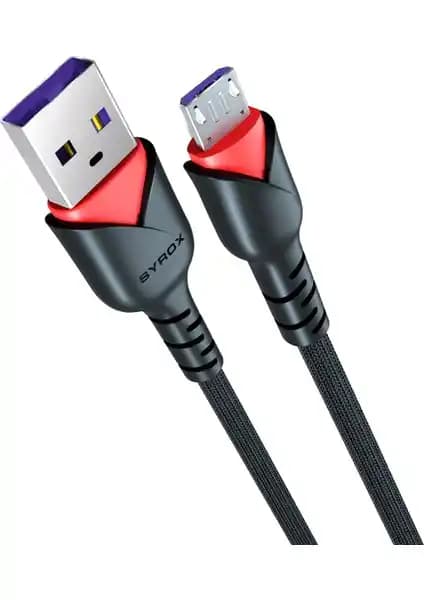 Syrox C91 Micro USB Kablosu: Hızlı Şarj ve Veri Transferi İçin Dayanıklı Tasarım