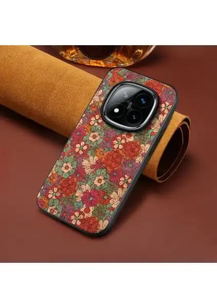 Zebana Xiaomi Redmi Note 14 Pro Plus 5G Uyumlu Vintage Kumaş Desenli Kılıf