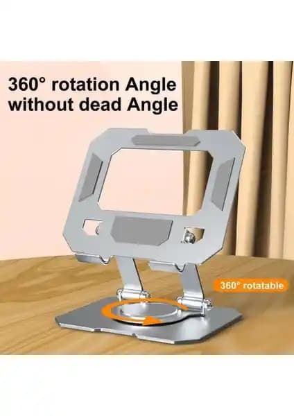 Asfal 14 inç Uyumlu Masaüstü Metal Tablet Tutucu: 360° Dönebilen ve Yükseklik Ayarlı