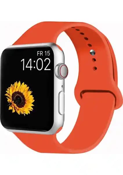 Case 4U Apple Watch Kayısı Silikon Spor Kordon: 44mm/42mm/45mm Uyumlu Tüm Modeller için