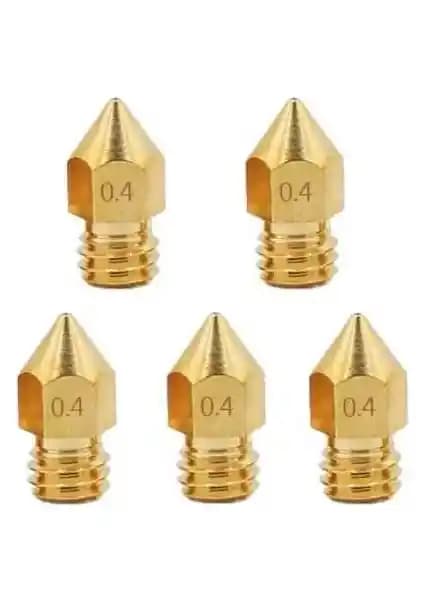 Creality 3D 0.4mm Nozzle Paket: 5 adet ile CR-10, Ender-3/5 ve CR-30 uyumlu baskı performansını artırma