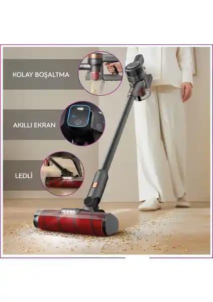 Deerma VC80 Kablosuz Dikey Şarjlı Süpürge: Yüksek Çekiş, Uzun Pil ve Çok Başlık Seti
