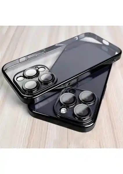 Dexmon iPhone 16 Pro Max için Şeffaf Silikon Kılıfı: Lens ve Kamera Koruması, Renkli Kenarlar