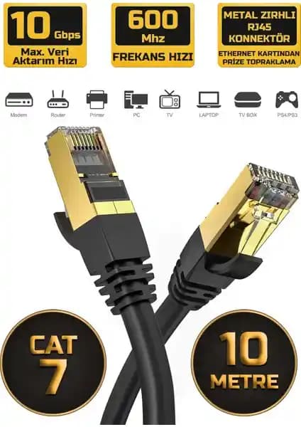 Gold Step Cat7 Ethernet Kablosu ile 10 Gbps Hızında Kesintisiz Ağ Performansı