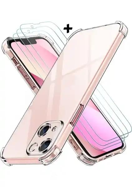 iPhone 15 Plus için M.TK Moveteck 2in1 Şeffaf Kılıf ve 9H Cam Ekran Koruyucu