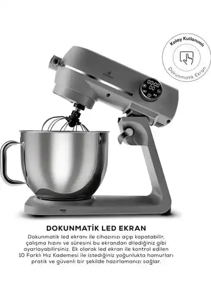 Karaca Multichef Artisan Dijital Ekranlı Döküm Stand Mikser, 7 Litre Hazne, 1800W