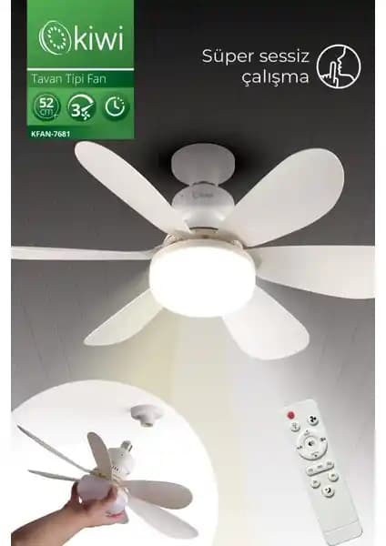 Kiwi KFAN-7681 Sessiz 52 cm Çapında 6 Kanatlı Tavan Vantilatörü İnceleme ve Kullanım