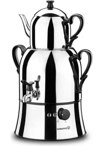 Korkmaz A338 Nosta Siyah ile A334 Mega Inox/Krom Semaverleri: Performans ve Kapasite