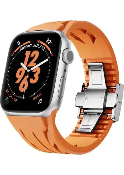 KRD-127 Metal Tokalı Silikon Kordon: Apple Watch için dayanıklı ve konforlu kayış
