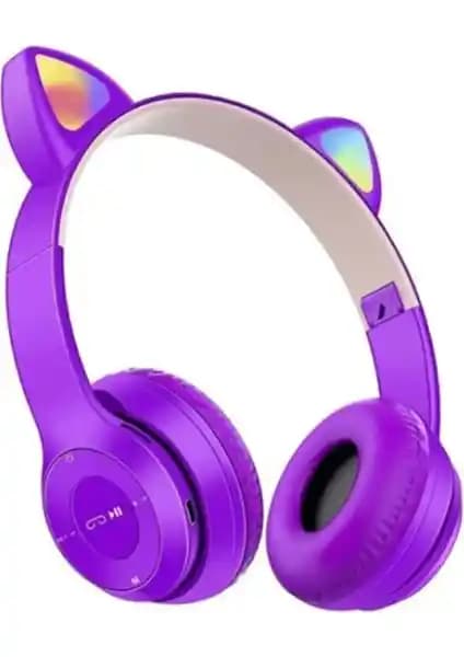 MerciTech Kedi Kulaklı Kablosuz Bluetooth Kulaklık – Çocuklar İçin Güvenli Ses