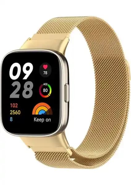 Milano Loop Metal Kordon Xiaomi Redmi Watch 3 Active için uyumlu ve zarif tasarım