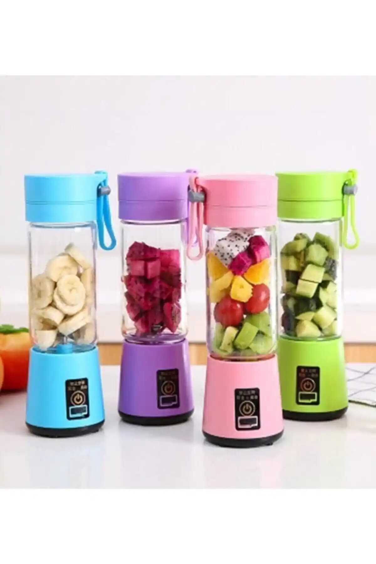 Mini Portatif Şarjlı Blender 380 ml – USB-C, 100W, Alüminyum Gövde, Yeşil ve Sade Tasarım