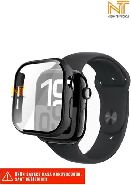Nezih Case Apple Watch Series 10/11 46mm için sert PC kasa ve ekran koruyucu