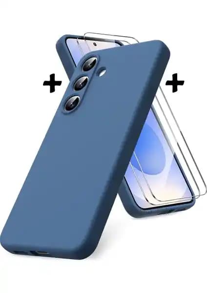 Samsung Galaxy S25 Plus için 2in1 Silikon Kılıf ve 9H Ekran Koruyucu Seti - Tam Uyumlu