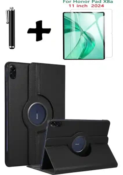 TekNetStore Honor Pad X8A 11 inç için 360° Dönebilen Kılıf Seti, Ekran Koruyucu ve Kalem