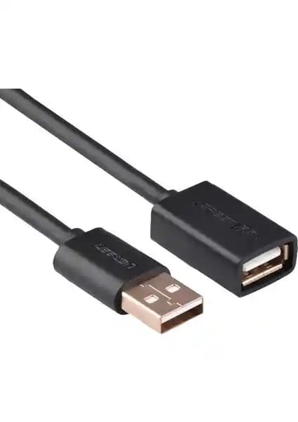 Ugreen USB Uzatma Kablosu 2 Metre – USB 2.0 Erkek-Dişi, Siyah, 480 Mbps
