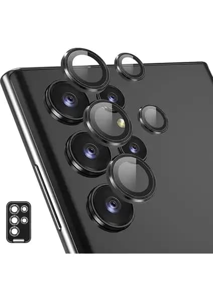 Fibaks Samsung Galaxy S24 Ultra Uyumlu Kamera Lens Koruyucu Cam ve Uygulama Aparatı