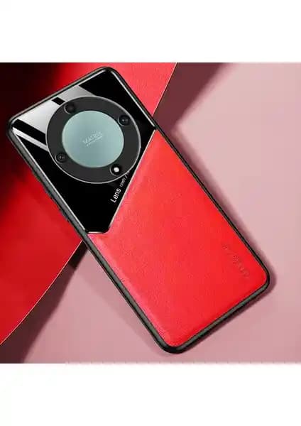 Honor X9A için Manyetik Emme Dikiş Deri Desenli Şık ve Dayanıklı Kılıf