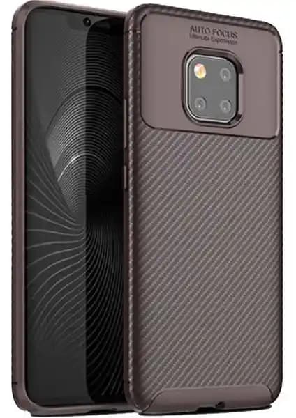 Huawei Mate 20 Pro için Şık ve Koruyucu Karbon Desenli Rugged Armor Kılıf