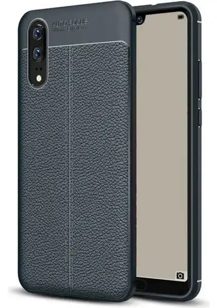 Huawei P20 için Darbeye Dayanıklı Deri Kılıf Armor Serisi Kamera Koruma Özelliğiyle
