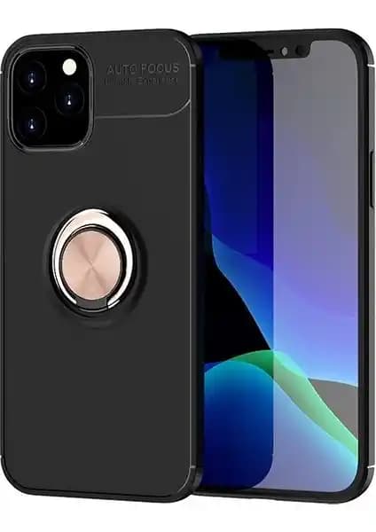 KNY Apple iPhone 12 Yüzüklü Manyetik Silikon Kılıf Güçlü Koruma ve Şık Tasarım