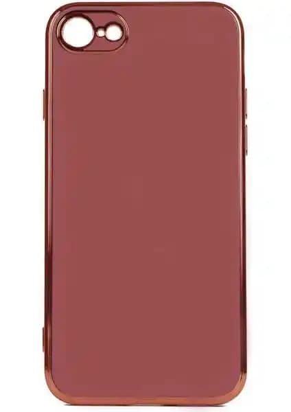 Kvy Parlak Kenarlı Silikon Kılıf iPhone 8 için Şık ve Koruyucu Tasarım