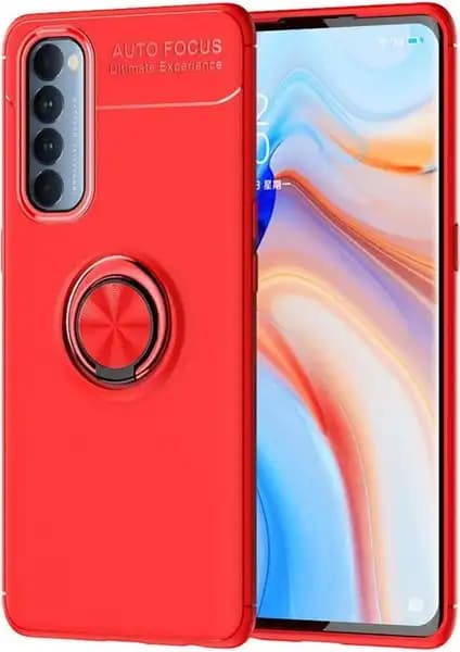 Oppo Reno 4 Pro İçin Yüzüklü Manyetik Silikon Kılıf Şıklık ve Koruma Sunar