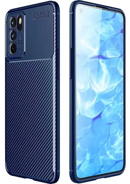 Pilanix Oppo Reno 6 Kılıfı Karbon Desenli Silikon Koruma ve Şıklık Sağlar