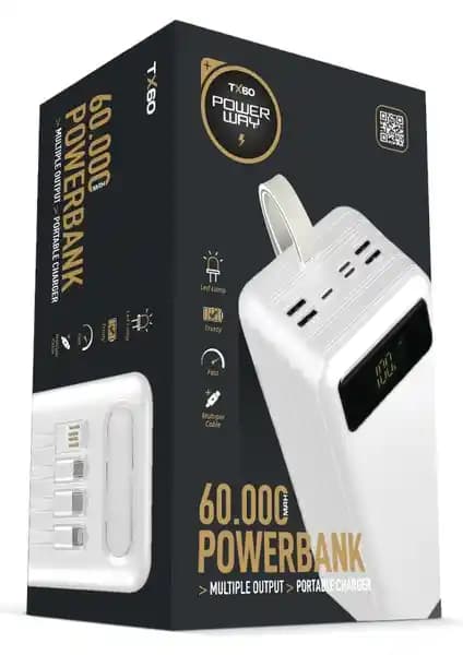 Powerway 60.000 mAh Dijital Göstergeli Powerbank ile Gücünüzü Artırın