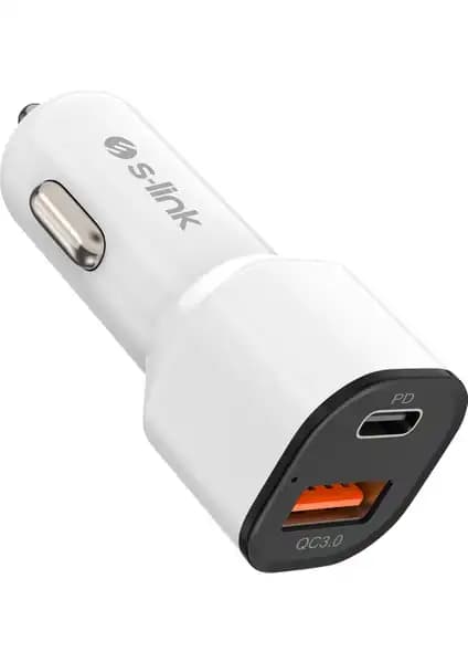 S-Link SL-EC38PD Type-C araç şarj cihazı 38W hızlı ve güvenilir şarj çözümü