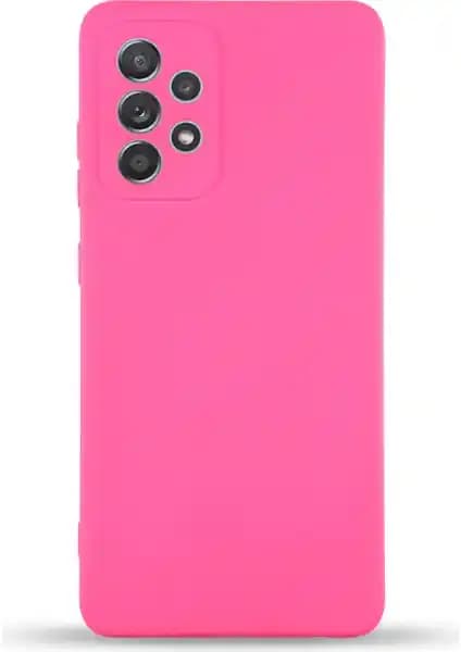 Samsung Galaxy A23 İçin Neon Pembe Kadife Kamera Korumalı Silikon Kılıf