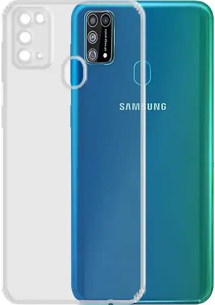 Samsung Galaxy M31 için Tıpalı Kamera Korumalı Şeffaf Kılıf ve Temperli Ekran Koruyucu Seti