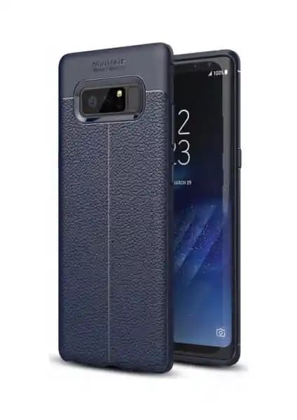 Samsung Galaxy Note 8 için Deri Görünümlü Lux Niss Silikon Kılıf Şıklık ve Koruma Sağlar