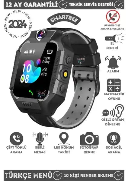 Smartbee Q19 Akıllı Çocuk Takip Saati Güvenlik ve Eğlence Bir Arada