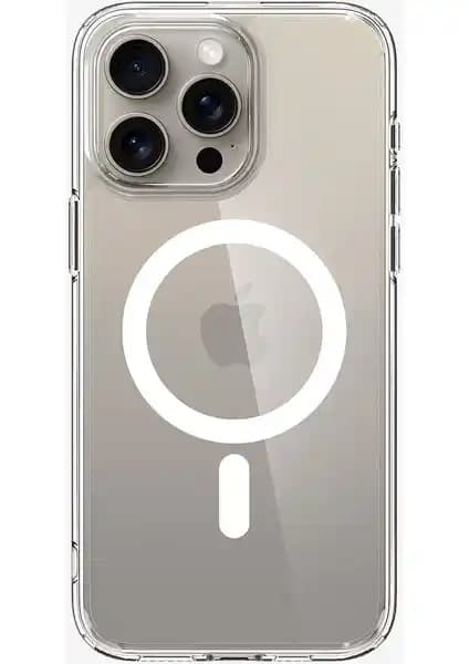 Spigen Ultra Hybrid MagFit MagSafe Beyaz Kılıf iPhone 15 Pro için Şık ve Güvenli Koruma