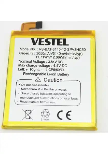 Vestel Venüs V3 5020 Batarya Pil: Yüksek Performans ve Güvenilirlik Sağlayan Orijinal Ürün