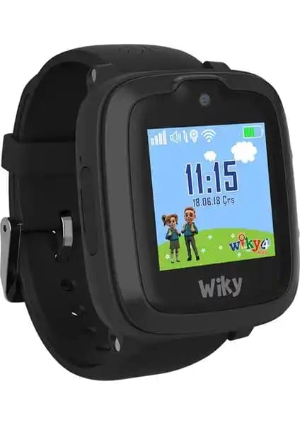 Wiky 4 Plus Siyah Akıllı Çocuk Saati Güvenlik ve Teknolojiyi Bir Araya Getiriyor