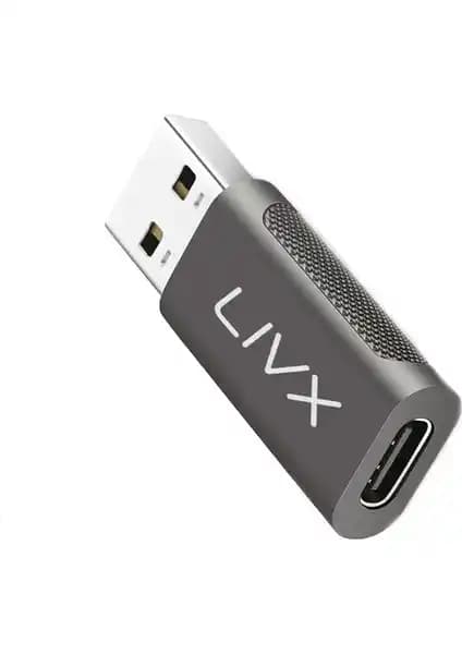 Livx Tip C USB 3.0 OTG Adaptör Gri - Hızlı Veri Aktarımı ve Şarj İçin Uygun