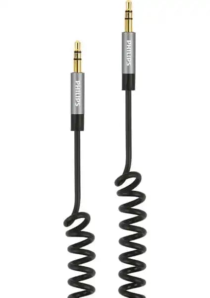 Philips SWR2102A Spiral AUX Ses Kablosu 3.5mm Jack Yüksek Kalite ve Dayanıklılık